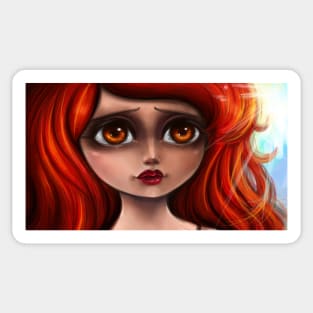 Portrait of a red hair girl 2015 Sticker